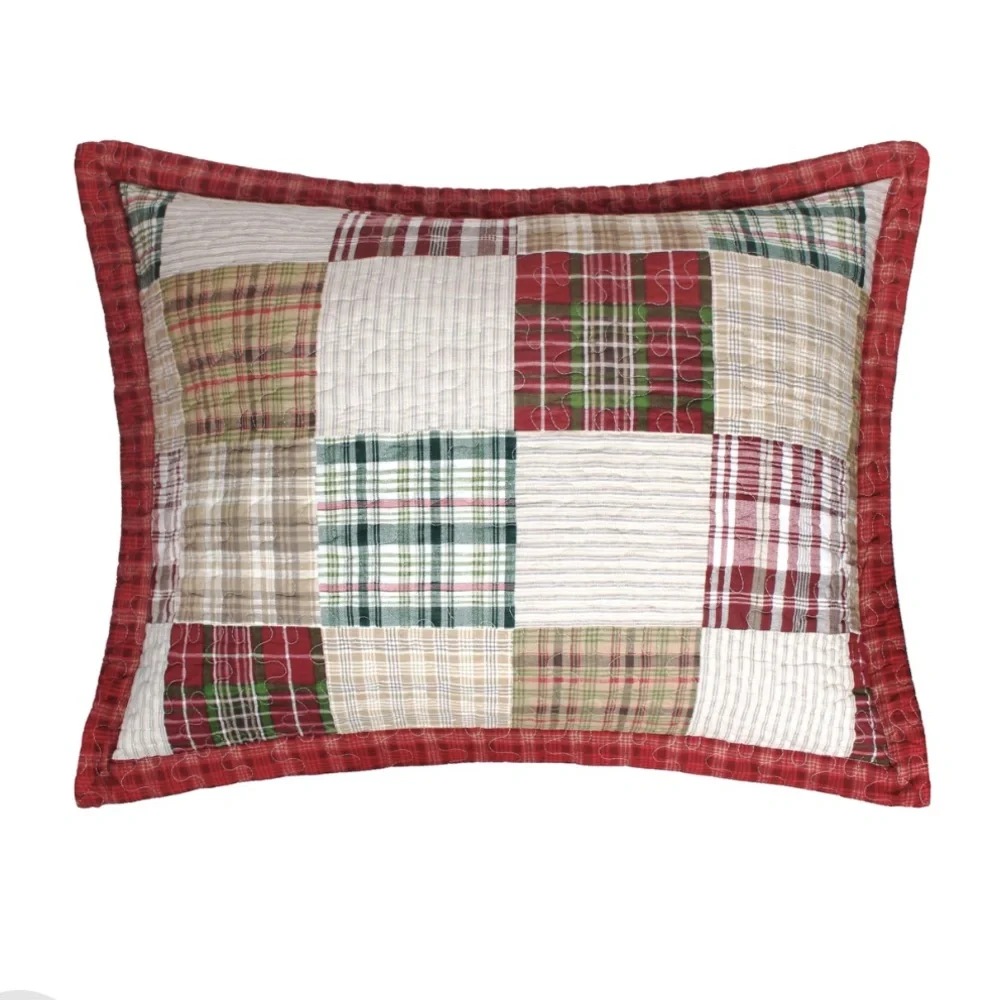 Greenland Home Fashions Holiday ‘Oxford Pillow Sham’ Standard 20x26”-RED